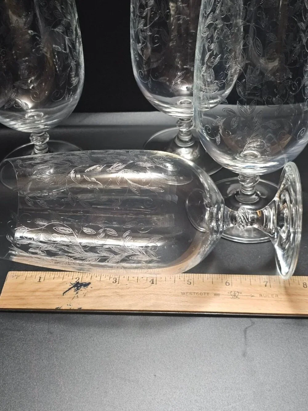 4 Pier1 Eliza Iced Tea Goblets Glasses 7.5